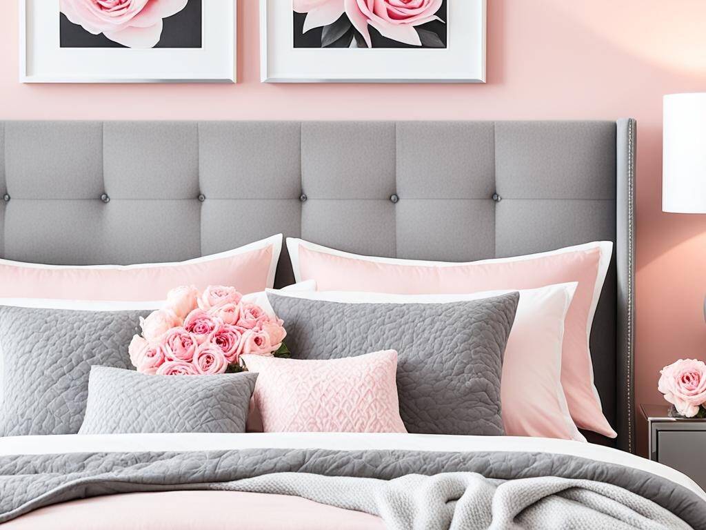 pink and grey room decor